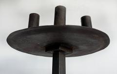 Gothic Wrought Iron Candelabras For Seven Candles Twisted Stems Tripod Bases - 4507570