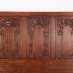 Gothic style carved oak king size bed  - 3678357