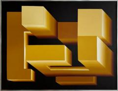 Grace Alhades Vintage Abstract Op Art Painting by Grace Alhades and Marty Sherma - 3650773