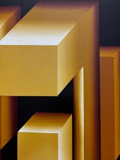Grace Alhades Vintage Abstract Op Art Painting by Grace Alhades and Marty Sherma - 3650808