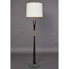 Graceful Floor Lamp in Polished Wood with Brass Mounts Italy 1950s - 1960136