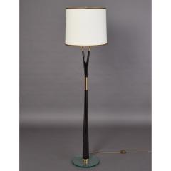 Graceful Floor Lamp in Polished Wood with Brass Mounts Italy 1950s - 1960174