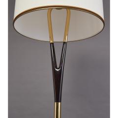 Graceful Floor Lamp in Polished Wood with Brass Mounts Italy 1950s - 1960188