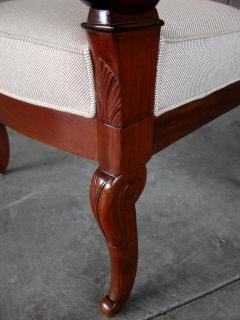 Gracefully Proportioned Pair of French Restoration Mahogany Armchairs - 1089395
