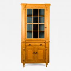 Grain Painted Sheraton Corner Cupboard - 92957