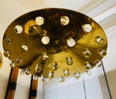 Grand French 1960s Golden Crystal Orb Flush Ceiling Pendant - 3055167