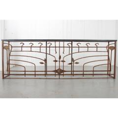 Grand French Art Nouveau Iron Stone Console - 2594831