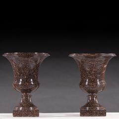 Grand Pair of Early 19th Century Swedish Blyberg Porphyry Campana Urns - 4736212
