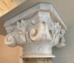 Grand Pair of Italian Carved Marble Columns Breccia Violetta and Carrara - 4593698