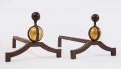 Grand Pair of Wrought Iron Andirons France ca 1950 - 4498492