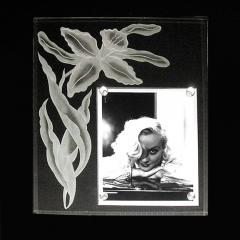 Grand Scale 1940 s Etched and Beveled Glass Frame - 189278