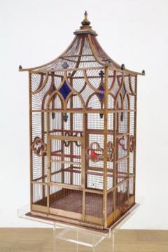Grand Scaled Gothic Victorian Birdcage on Stand England Circa 1870 - 244280