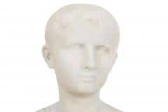 Grand Tour Antique Italian Carved Marble Bust of Young Caesar Augustus - 4435232