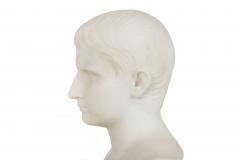 Grand Tour Antique Italian Carved Marble Bust of Young Caesar Augustus - 4435236