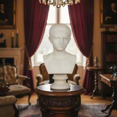 Grand Tour Antique Italian Carved Marble Bust of Young Caesar Augustus - 4503423