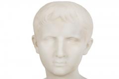 Grand Tour Antique Italian Carved Marble Bust of Young Caesar Augustus - 4503428