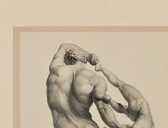 Grand Tour Engraving of Statue of Hercules and Lichas circa 1890 - 3666064