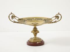 Grand Tour French Bronze Tazza With Rose Marble Base - 4132546