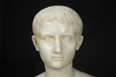 Grand Tour Italian Antique Marble Bust Sculpture Young Caesar Augustus  - 4804283