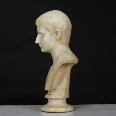 Grand Tour Italian Antique Marble Bust Sculpture Young Caesar Augustus  - 4804284