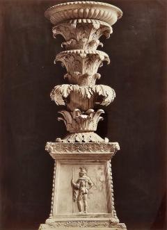Grand Tour Photograph of Pedestal Italy circa 1870 - 3625745