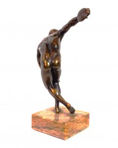 Grand Tour Souvenir Bronze Figure of Discobolus After the Antique by Myron - 2429227