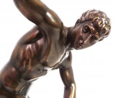 Grand Tour Souvenir Bronze Figure of Discobolus After the Antique by Myron - 2429231