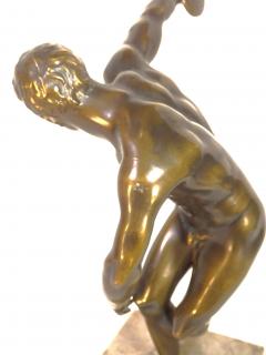 Grand Tour Souvenir Bronze Figure of Discobolus After the Antique by Myron - 2429236