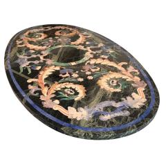 Grand Venetian Pietra Dura Oval Dining Table W Modern Lucite Base - 4239795