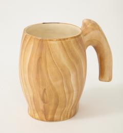 Grandjean Jourdan Set of Faux Bois Ceramic Pitcher and Mugs - 1082734