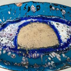 Graphic Joy Fusion Art Blue Eye Enamel Peace Plate - 2972638