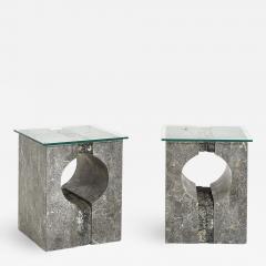 Graphic Tessellated Marble Side Table 1980 - 2059873