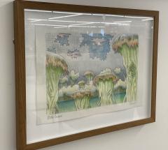 Graphite and Watercolor on Canvas by Danish Artist Peter Land - 2925759