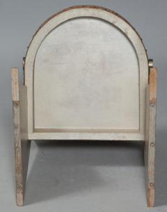 Gray Black and White Painted Wood and Leather Upholstered Childs or Doll Chair - 2491099