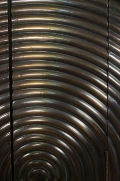 Gray Metal Circle Design 4 Fold Screen - 4161467