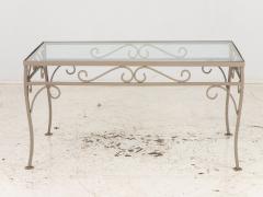 Gray Painted Metal Cocktail Garden Table - 3542493