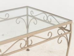 Gray Painted Metal Cocktail Garden Table - 3542497