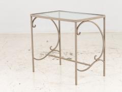 Gray Painted Metal Outdoor Garden Side Table 1990s - 3542512