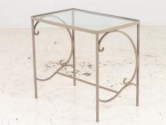 Gray Painted Metal Outdoor Garden Side Table 1990s - 3542514