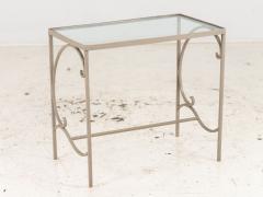 Gray Painted Metal Outdoor Garden Side Table 1990s - 3542515