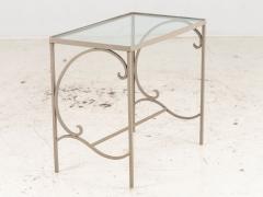 Gray Painted Metal Outdoor Garden Side Table 1990s - 3542516