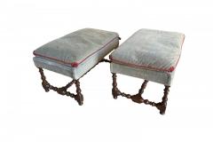 Gray stools PAIR OF FRENCH LOUIS XIII STYLE STOOLS - 2841422