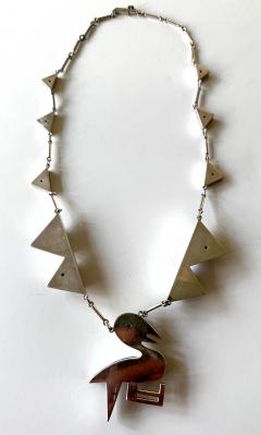 Graziella Laffi Modern Bird Motif Sterling Silver Necklace and Earrings Set Graziella Laffi - 4179426