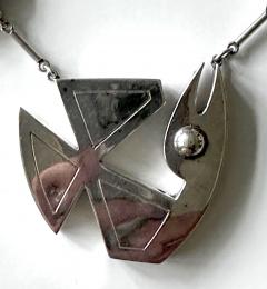 Graziella Laffi Modern Bird Motif Sterling Silver Necklace and Earrings Set Graziella Laffi - 4183950