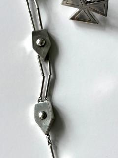 Graziella Laffi Modern Bird Motif Sterling Silver Necklace and Earrings Set Graziella Laffi - 4183951