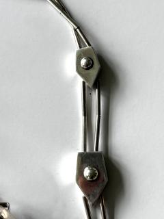 Graziella Laffi Modern Bird Motif Sterling Silver Necklace and Earrings Set Graziella Laffi - 4183953