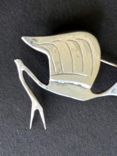 Graziella Laffi Sculptural Sterling Silver Brooch by Graziella Laffi - 4662204
