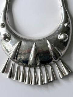 Graziella Laffi Sculptural Sterling Silver Choker Necklace and Earrings Set by Graziella Laffi - 4180344