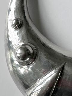 Graziella Laffi Sculptural Sterling Silver Choker Necklace and Earrings Set by Graziella Laffi - 4180346