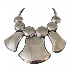 Graziella Laffi Sculptural Sterling Silver Choker Necklace by Graziella Laffi - 4574441